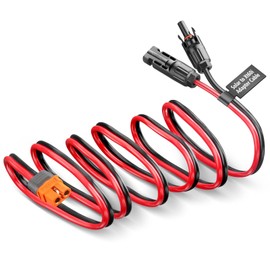 Solar Connector to XT60i Adapter Extension Cable 12AWG Solar Panel to XT60 Charging Cable for RV Foldable Solar Panel Portable Power Station Solar Generator 5FT