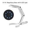 5/11X Magnifying Glass with 8 LED Light Hnadheld Desktop Multifunctional