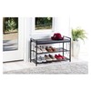 Scroll Metal Design 3 Tier Entryway Shoe and Sitting Storage