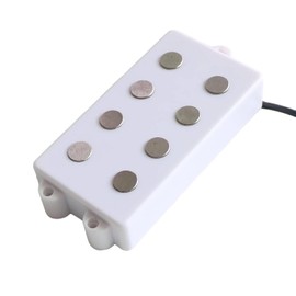 Myles Music Shop 4 String Electric Bass Pickup Soapbar Alnico 5 Magnet 14.5K Resistance White Replacement Part Upgrade, DMM-4