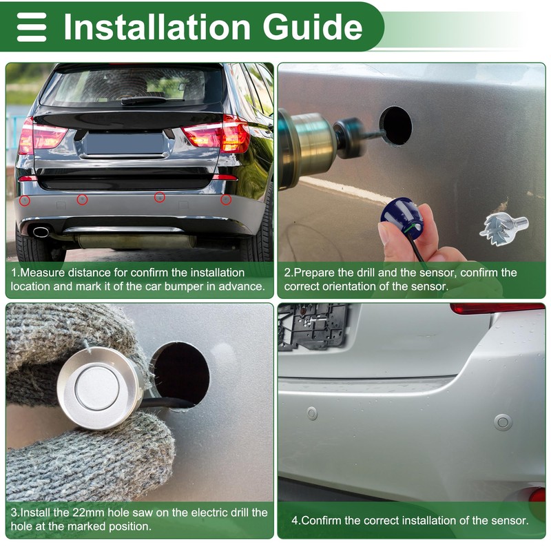 Motoforti Auto Vehicle Reverse Backup Radar System Reverse Parking Sensors