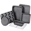 KITESSENSU Baking Pans Sets, Nonstick Bakeware Sets 7-Piece with Round/Square