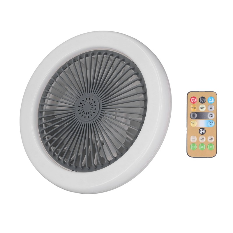 Small Ceiling Fan with Light Remote Control E27 Lamp Holder