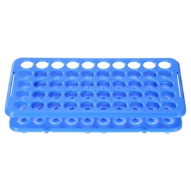 PATIKIL 50 Wells Tube Rack, 1 Pcs Vial Rack Double Layer Centrifuge Tube Holder for Microcentrifuge Tubes 5,10,15ml, Blue