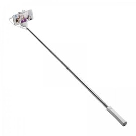 PARENCE. - Universal selfie stick for smartphone/photo button/jack plug - 1 metre length unfolded, white colour
