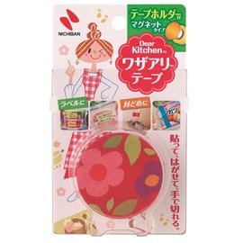 Dear Kitchen Wazaari Tape with Holder, Red, 1.0 inches x 19.7 ft (25 mm x