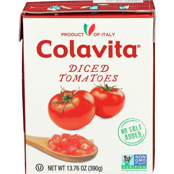 Colavita Italian Diced Tomatoes, Tetra Recart Box, 13.76 Ounce (Pack of 16)