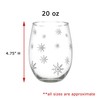 BANBERRY DESIGNS Stemless Wine Glasses - Snowflake Wine Glass -