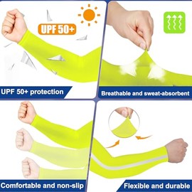 Funtery UV Arm Sleeves - 6 Pairs Cooling Sun Protection for Outdoor Sports