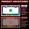 2pcs Personalise Aurora Night Sky License Plate Frame Scenery License