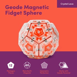 Speks Geode Sphere Magnetic Fidget Toy for Adults | Quiet Adult Sensory Toy for Stress Relief & Anxiety, Office Desk Toy & Top Gadget Gift Idea | Lava, 12-Piece Set