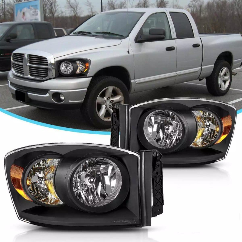 LEDKINGDOMUS Headlights Assembly Pair for 2006-2008 Dodge Ram 1500 2500