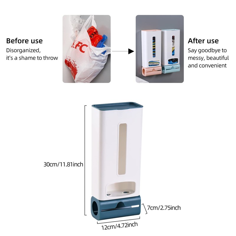 Wall Mounted Plastic Bin Bag Storage Box