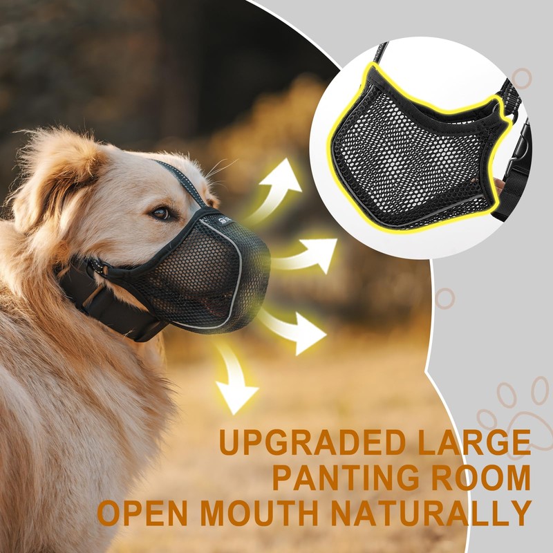 Arblina Dog Muzzle, Soft Mesh Muzzle for Large Small Medium