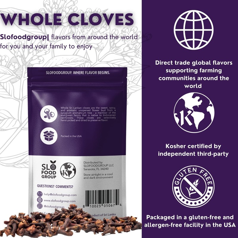 Slofoodgroup Whole Cloves hand picked cloves, 2 oz whole cloves