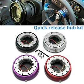 LANCO H841348 Car Steering Wheel Quick Release Hub Adapter, LanCo Universal Snap Off Boss Kit, 6-Holes Patterns, Black