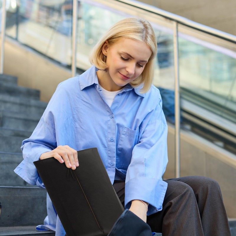 Samsill Professional Faux-Leather Padfolio for Women with Magnetic Flap Closure,