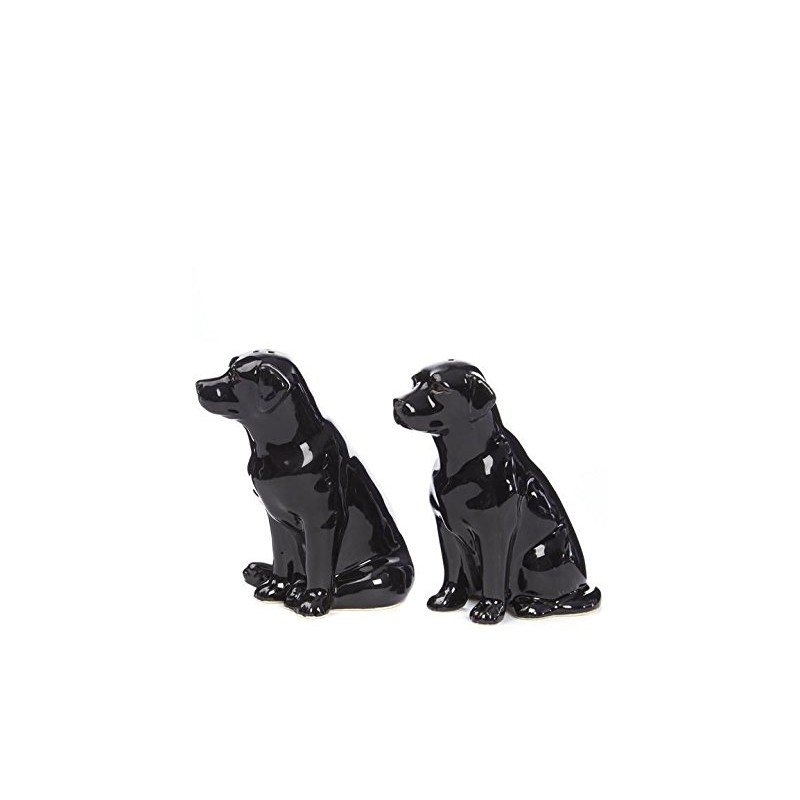 Quail Ceramics Black Labrador Salt & Pepper Shaker Pots