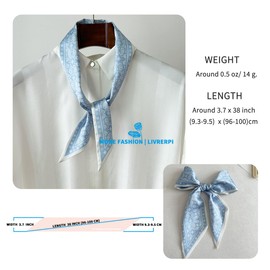 Hair Head Neck Bag Long Scarf Versatile Wrap for Women Soft & Lightweight for Everyday Chic, 21 Paisley Light Blue 3.7 X 38 Inch, One Size