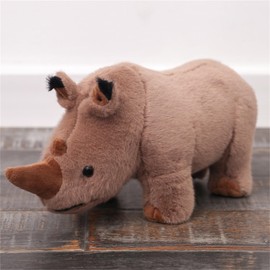 Plush Toy Rhino Plush Toy Plush Cushion Toy, Pillow Doll Throw Cushion, Children's Cuddly Toy Gift for Children Girls Boys (20 cm, Brown)