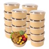 JAYEEY 25OZ Disposable Kraft paper bowls with lids, Food containers