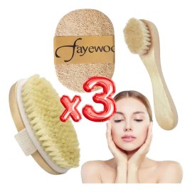 Set Cepillo Corporal Facial Y Esponja Pulpa De Madera Exfo F                                                                                          