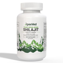 ApexVed Pure Himalayan Shilajit – 60 Capsules | Health Canada Approved | Energy, Stamina & Mental Clarity | Vegan & Lab-Tested