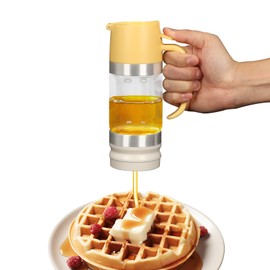 Tefola Honey Dispenser No Drip - 10 OZ Honey Jar with Handle - Clear Glass Honey Pot for Coffee or Tea - Easy to Clean & Refill - Ideal for Honey and Syrup, Yellow