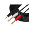 SYSTEM-S 3.5 mm Jack AUX TRS (Male) to Dual 6.35