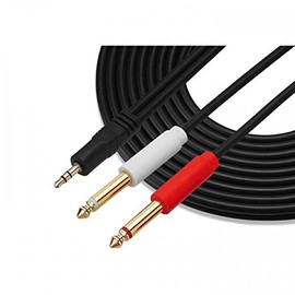 SYSTEM-S 3.5 mm Jack AUX TRS (Male) to Dual 6.35 mm Mono Plug Stereo Audio Splitter Cable