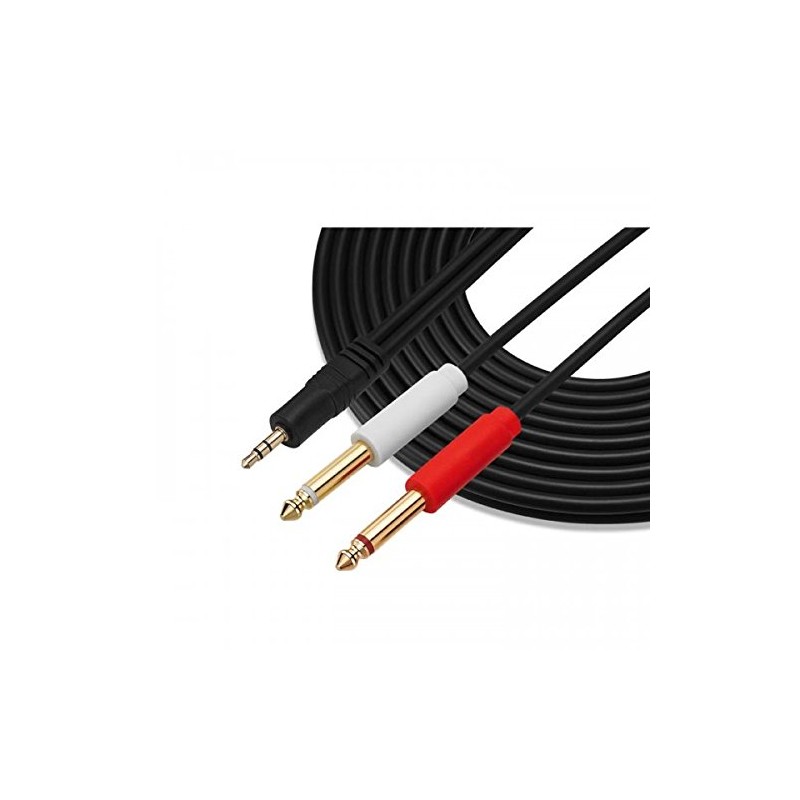 SYSTEM-S 3.5 mm Jack AUX TRS (Male) to Dual 6.35