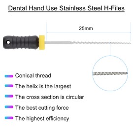 Smileheven Endodontic Root Canal Hand H Files Stainless Steel Hand Files Pack of 6 (15-40#)