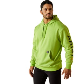 ARIAT Rebar Graphic Hoodie, Lime Heather/Black, Large