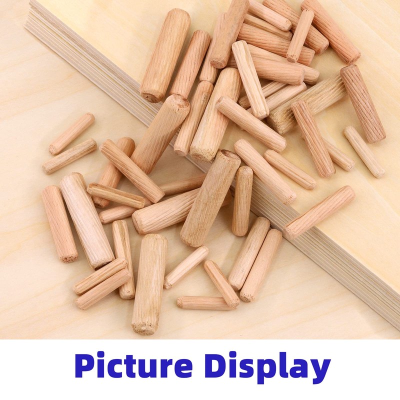 Glarks 508Pcs 1/4" 5/16" 3/8" 1/2" Wooden Dowel Pins Beveled