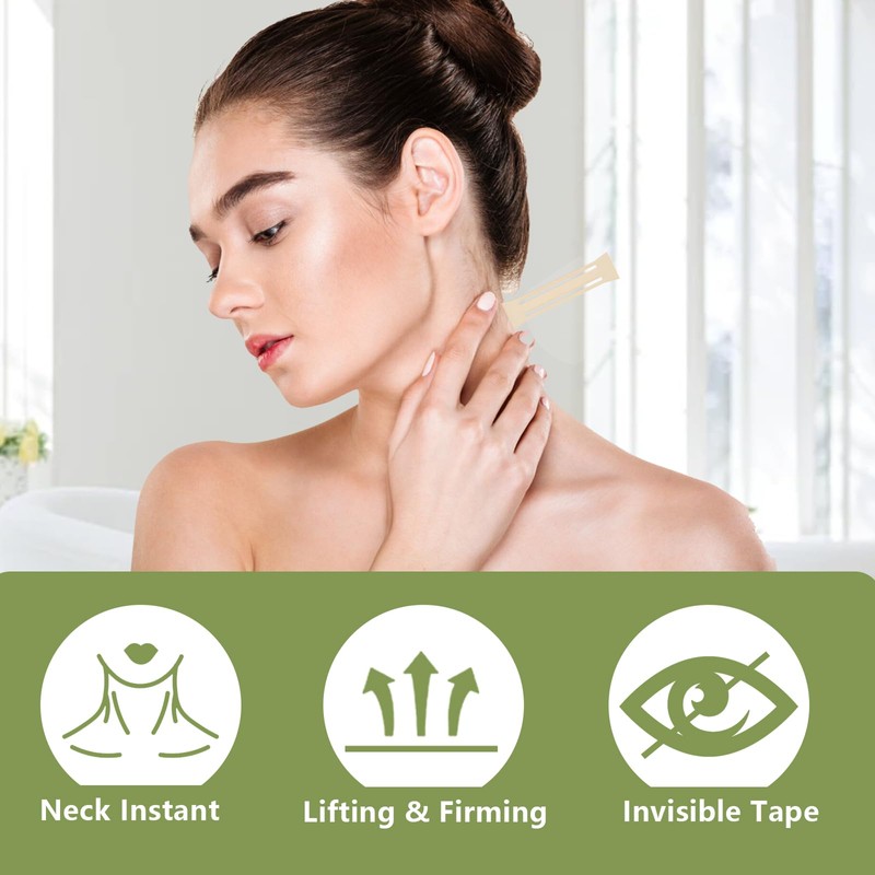 Neck Tape Lifting Invisible for Women(8 strips+40 patches)Instant Lift Tapes