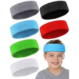 Kids Boys Headbands Sweat Headbands Colorful Toddle Athletic Headbands Sweatband Forehead Sweatband Basketball Soccer Headband for Children Over 5 Years Old (6)