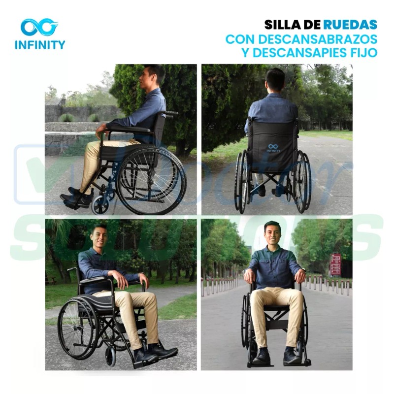 Infinity Silla De Ruedas Esmaltada Brazo Y Descansa Pies Fijo