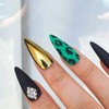 Green Leopard Handmade Nail Tips - Square / 그린 호피