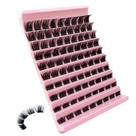 Selawasty Lash Clusters Eyelashes Cluster Lashes Individual Lashes Eyelash Extensions DIY Lash Extensions D Curl Volume Wispy Soft Comfortable Band Individual False Lashes 90Pcs(8-16mm-S-D01)