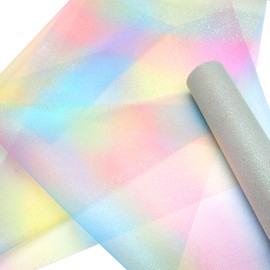 Rainbow Tulle Decorative Fabric Tulle Ribbon Table Runner Tulle Net Glitter Tulle Fabric 30 cm x 9 m for Christmas Wedding Party Decoration Crafts