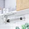 Paper Towel Holder Under Cabinet, One-Handed Tear, Wall Mount, Adhesive,