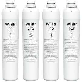 ROPOT 4-Pack Replacement Filter Set Compatible with Bluevua RO100ROPOT RO100ROPOT-UV RO System (1 PP, 1 CTO, 1 RO, 1 PCF)