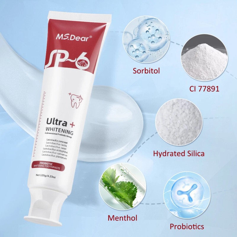 SP-6 Ultra Brightening Probiotics Toothpaste - 120g Sensitive Teeth Whitening