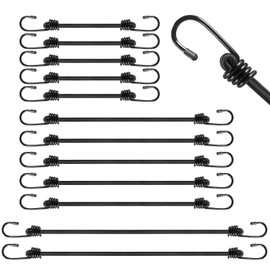 moinkerin Tensioning Elastic Straps with Hooks, 10 Pieces, 30 cm/60 cm/100 cm Expander Durable Tensioning Rubber for Securing Luggage, Pannier Racks, Camps, Motorcycles, Tarpaulins