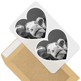 2 x 10cm Vinyl Stickers - Funny Cow Calf Farm Farmer Animals Decals 37907