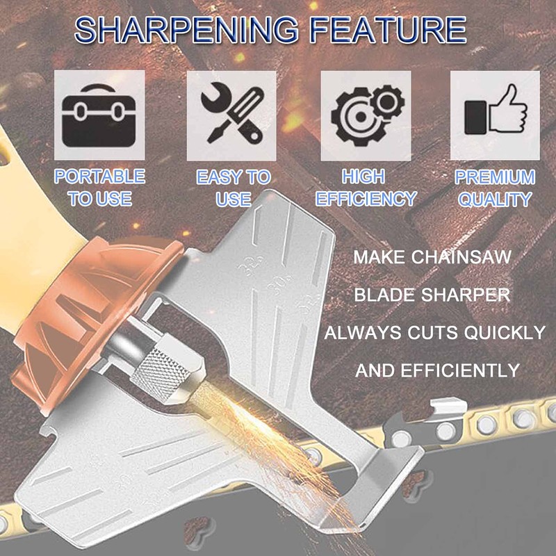 JONMON Chainsaw Sharpening Attachment Kit - 8Pcs Chain Saw Blade