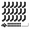 20-Pack 2020 L-Shaped Corner Brackets for Aluminum Extrusion – Black