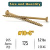 WELLOCKS Deck Screws 5", Wood Screws #10×5", Tan 205 PCS,