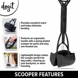 Dogit Jawz Dog Waste Scooper, Dog Pooper Scooper for Easy Pavement Pick Up, D128