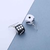 Enautoabs Punk 3D Dice Dangle Drop Earrings Resin White Black